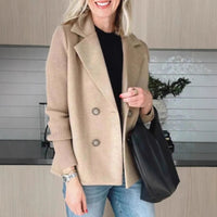 AURELLE – Double-Breasted Knit Sleeve Coat