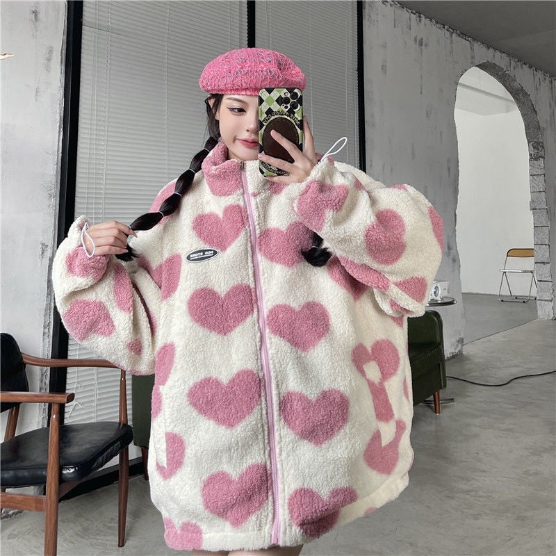 Stephanie | Double-Sided Heart Coat