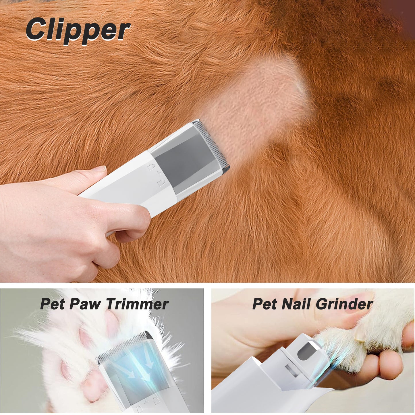 Advanced Pro Vacuum Trimming 7-in-1 Multifunctional Pet Grooming Kit With Nail Trimmer & Grinder