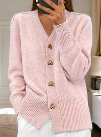 Thalia | Heart Buttoned Cardigan